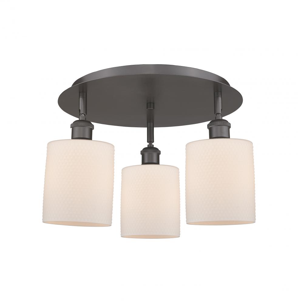 Cobbleskill - 3 Light - 17 inch - Oil Rubbed Bronze - Flush Mount