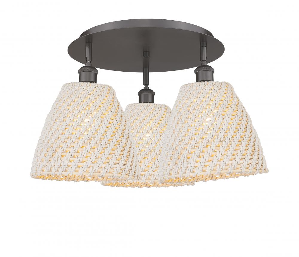 Bristol Natural - 3 Light - 21 inch - Oil Rubbed Bronze - Flush Mount