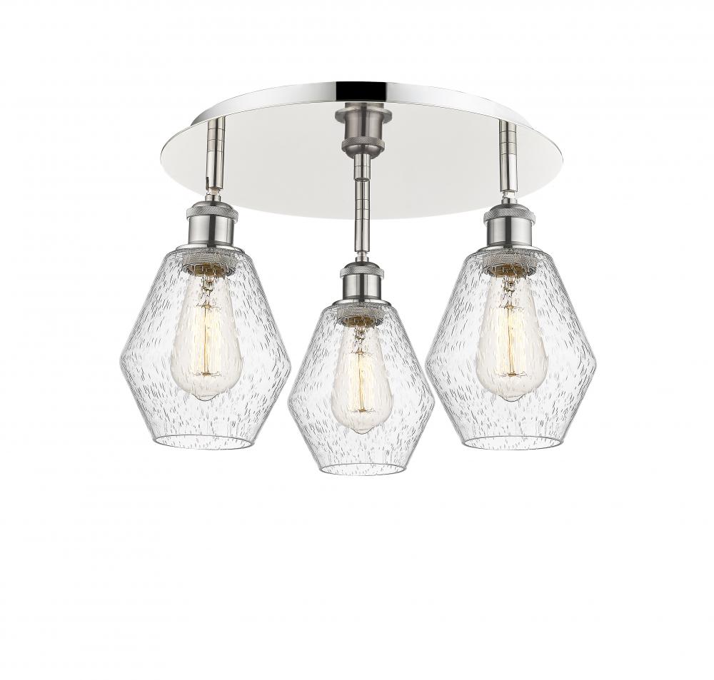 Cindyrella - 3 Light - 18 inch - Polished Nickel - Semi-Flush Mount