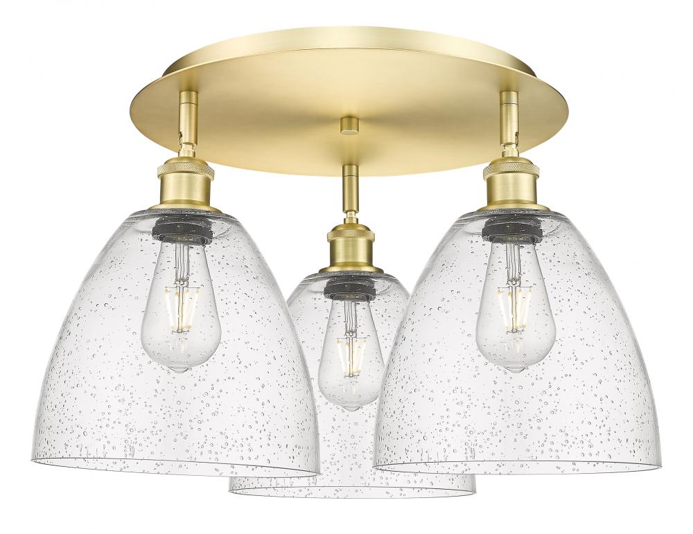 Bristol - 3 Light - 21 inch - Satin Gold - Flush Mount