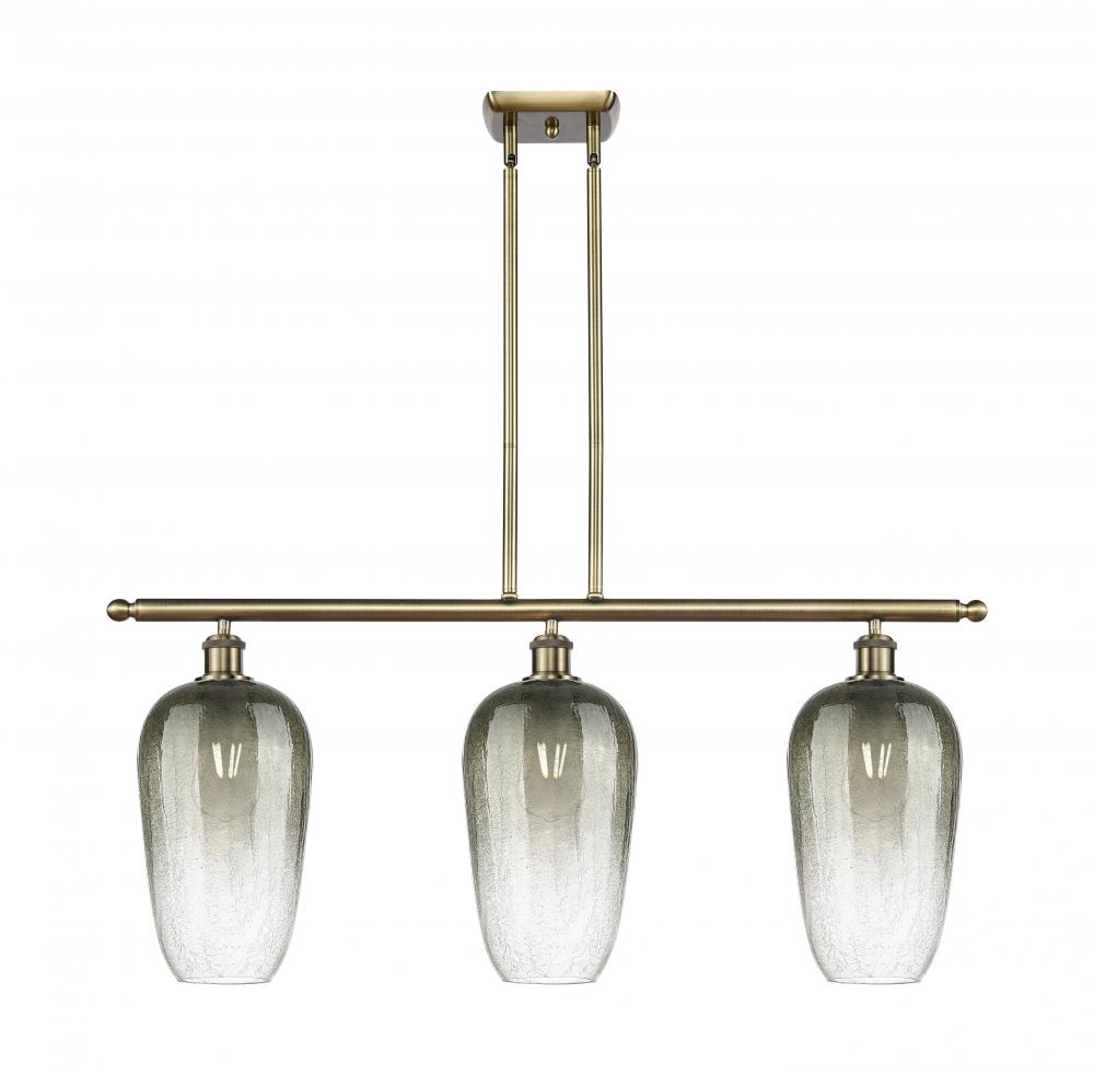 Brookhaven Flute - 3 Light - 36 inch - Polished Nickel - Stem Hung - Island Light