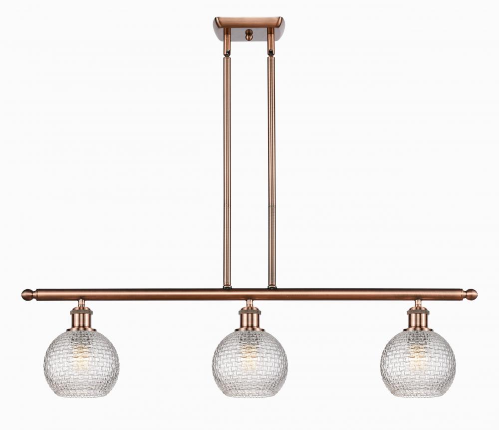 Athens - 3 Light - 36 inch - Antique Copper - Cord hung - Island Light