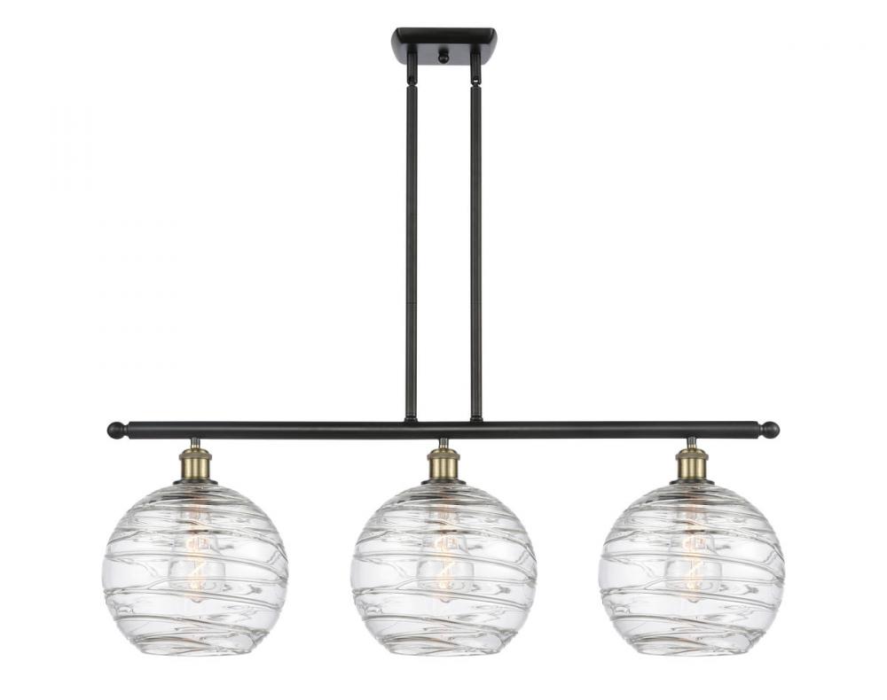 Athens Deco Swirl - 3 Light - 37 inch - Black Antique Brass - Cord hung - Island Light