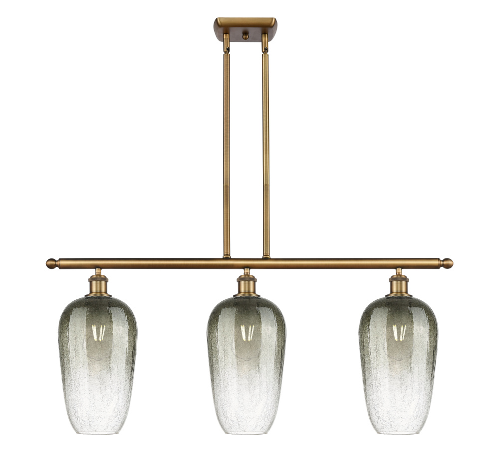 Brookhaven Flute - 3 Light - 36 inch - Brushed Brass - Stem Hung - Island Light