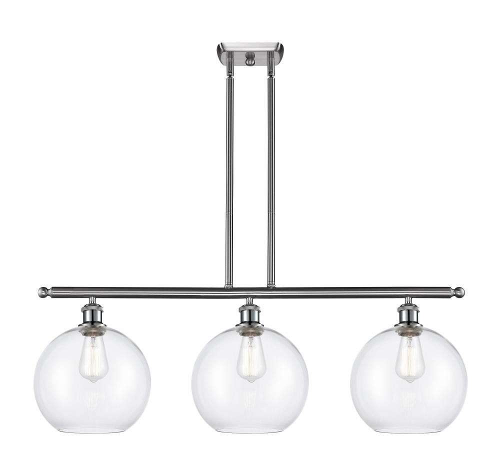 Athens - 3 Light - 37 inch - Brushed Satin Nickel - Stem Hung - Island Light