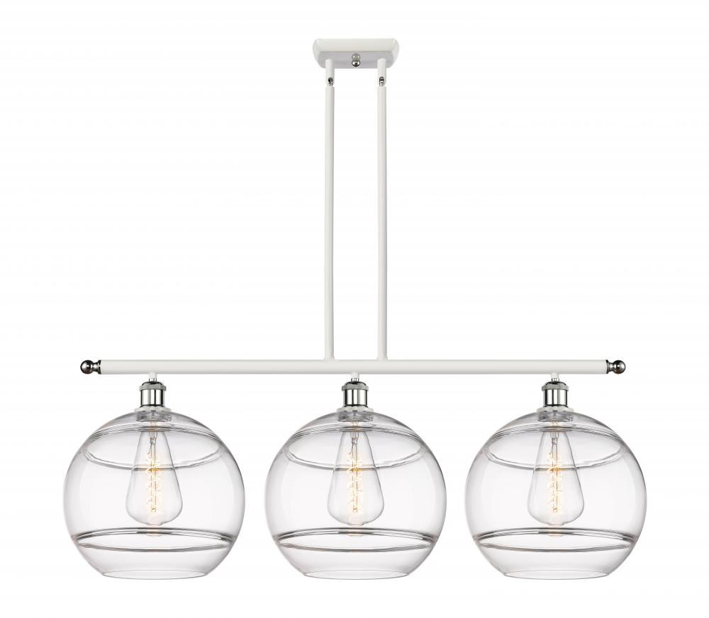 Rochester - 3 Light - 39 inch - White Polished Chrome - Cord hung - Island Light