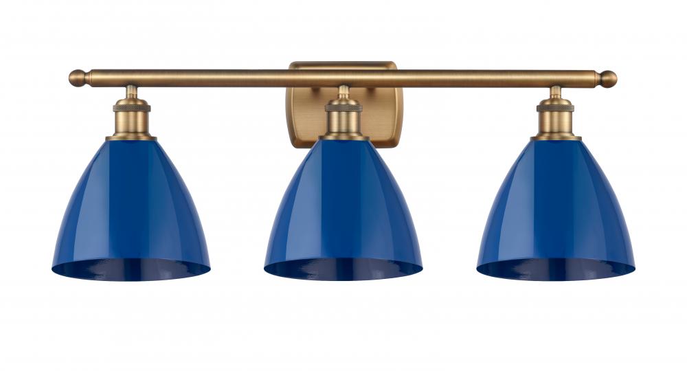 Plymouth - 3 Light - 28 inch - Brushed Brass - Bath Vanity Light