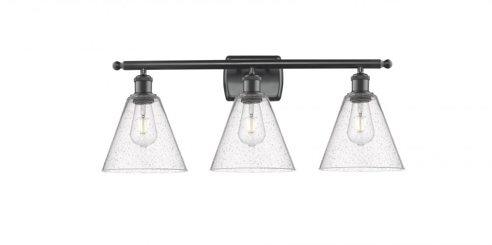 Berkshire - 3 Light - 28 inch - Matte Black - Bath Vanity Light