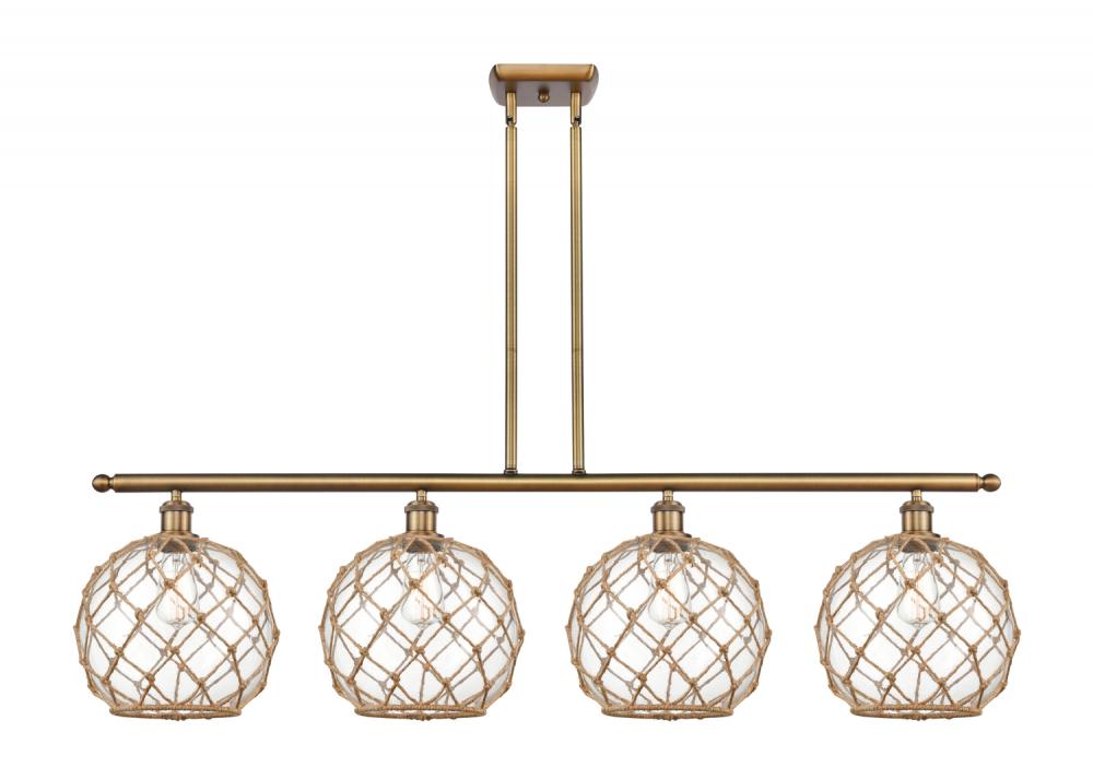 Farmhouse Rope - 4 Light - 48 inch - Black Antique Brass - Cord hung - Island Light