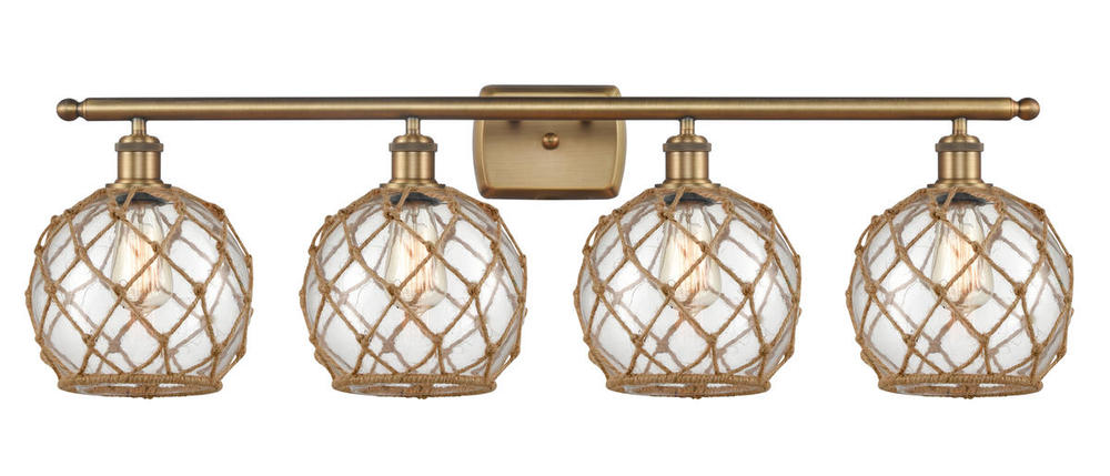 Farmhouse Rope - 4 Light - 38 inch - Brushed Brass - Bath Vanity Light