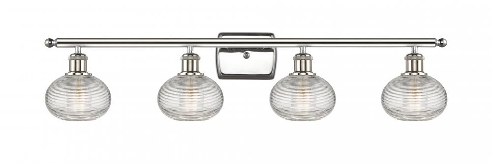 Ithaca - 4 Light - 36 inch - Polished Nickel - Bath Vanity Light