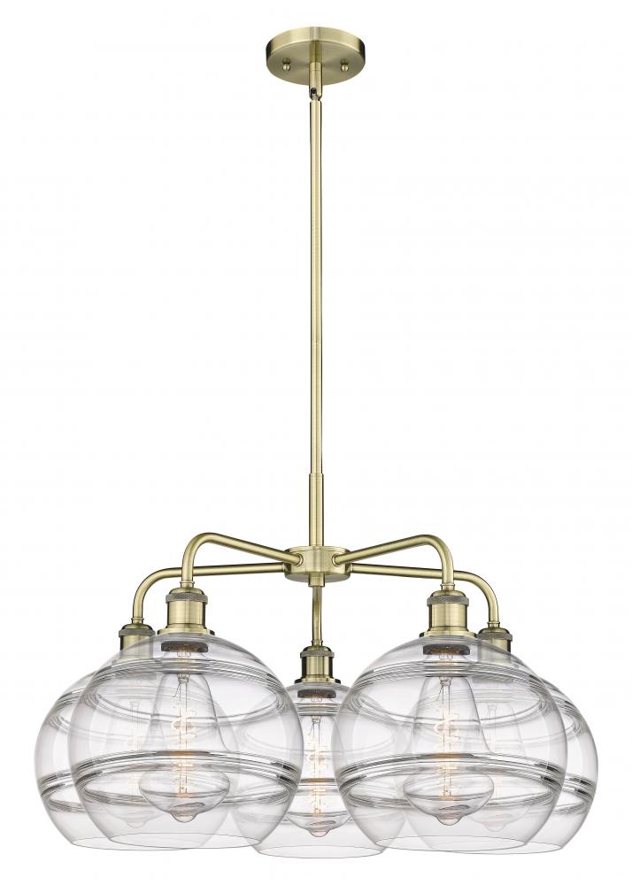 Rochester - 5 Light - 28 inch - Antique Brass - Chandelier