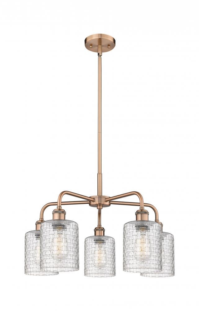 Cobbleskill - 5 Light - 23 inch - Antique Copper - Chandelier