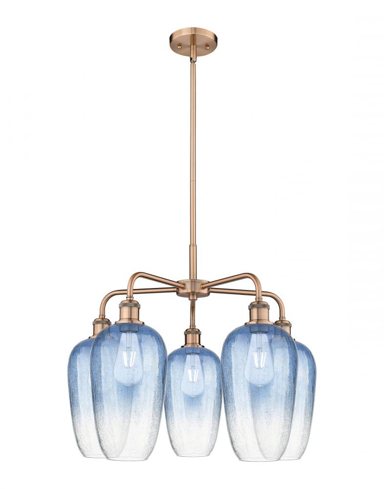 Brookhaven Flute - 5 Light - 26 inch - Brushed Brass - Stem hung - Chandelier