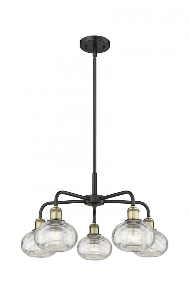 Ithaca - 5 Light - 24 inch - Black Antique Brass - Chandelier