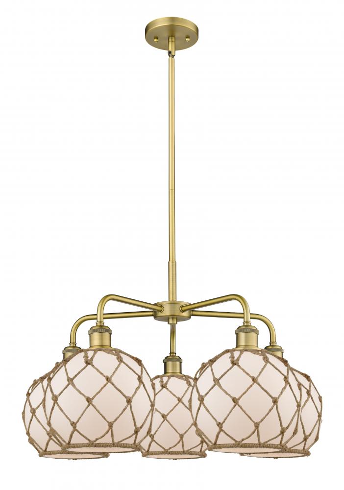 Farmhouse Rope - 5 Light - 27 inch - Brushed Brass - Stem hung - Chandelier