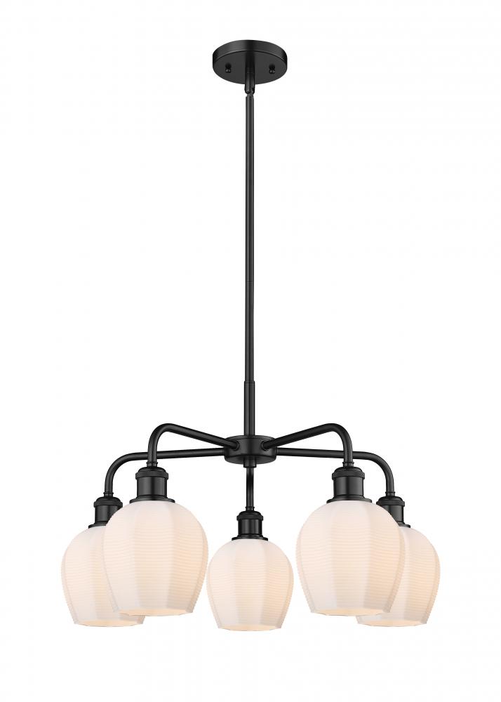 Norfolk - 5 Light - 24 inch - Matte Black - Chandelier