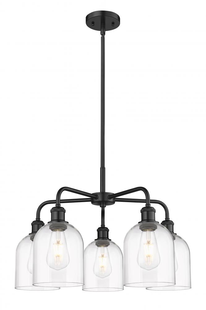 Bella - 5 Light - 24 inch - Matte Black - Chandelier