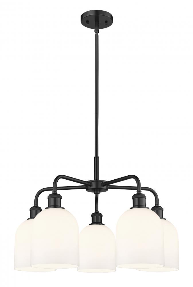 Bella - 5 Light - 24 inch - Matte Black - Chandelier