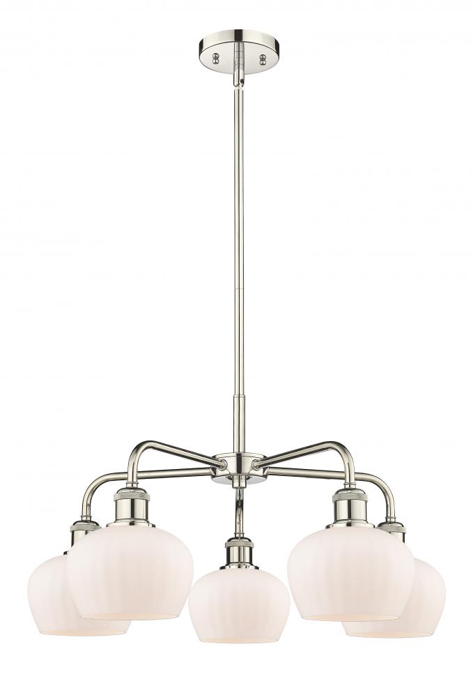 Fenton - 5 Light - 25 inch - Polished Nickel - Chandelier