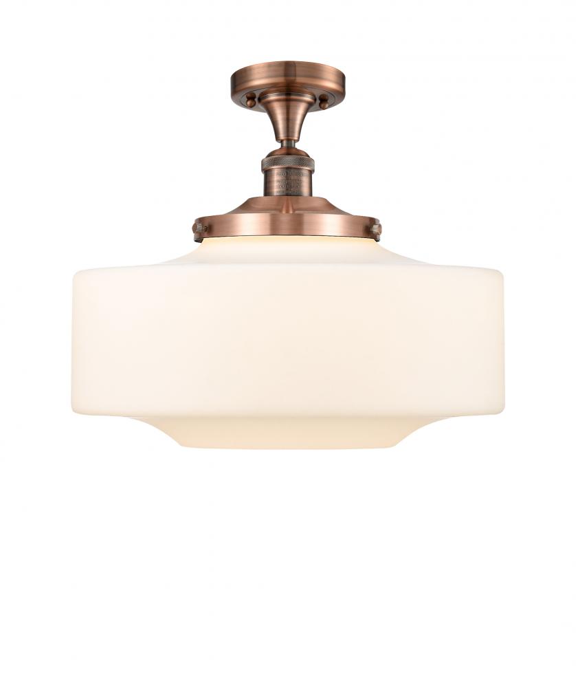 Bridgeton - 1 Light - 12 inch - Antique Copper - Semi-Flush Mount