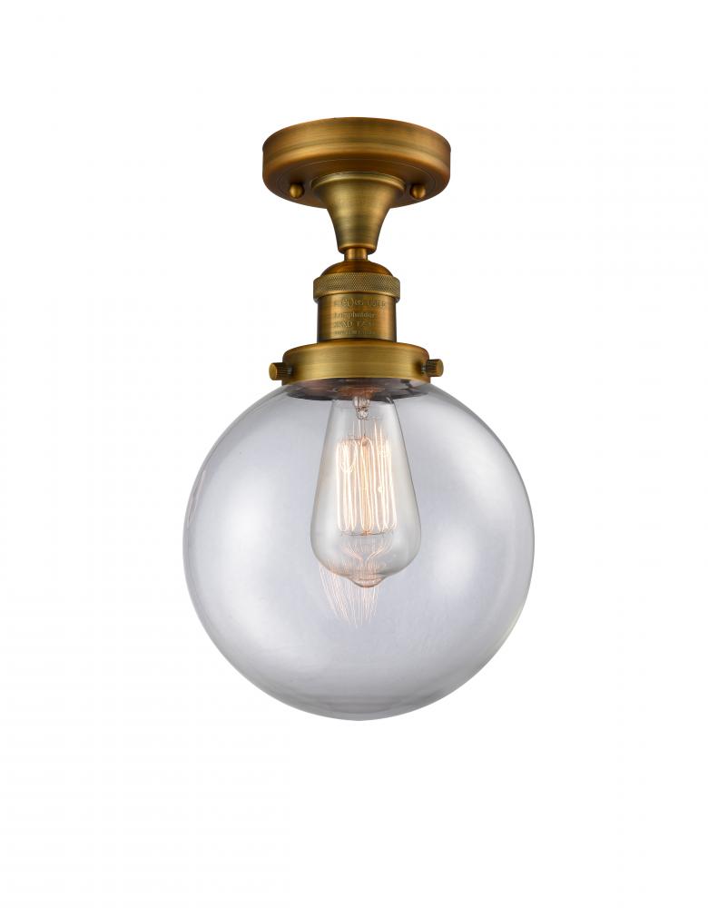 Beacon - 1 Light - 8 inch - Brushed Brass - Semi-Flush Mount