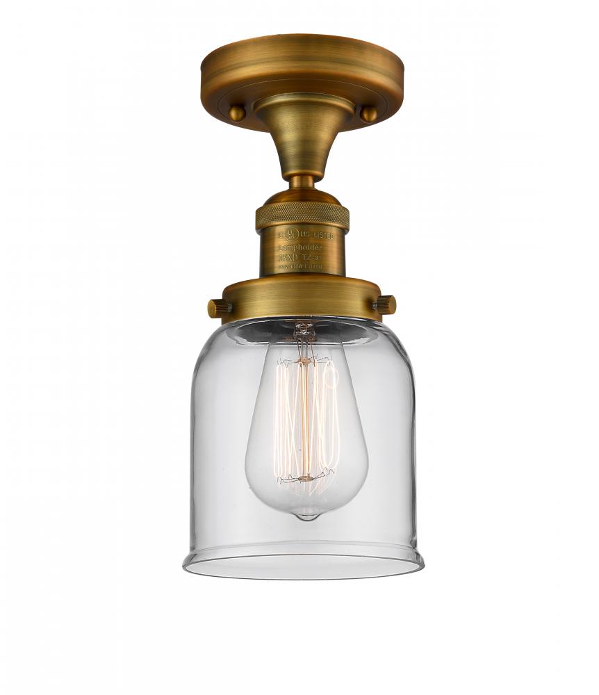 Bell - 1 Light - 5 inch - Brushed Brass - Semi-Flush Mount