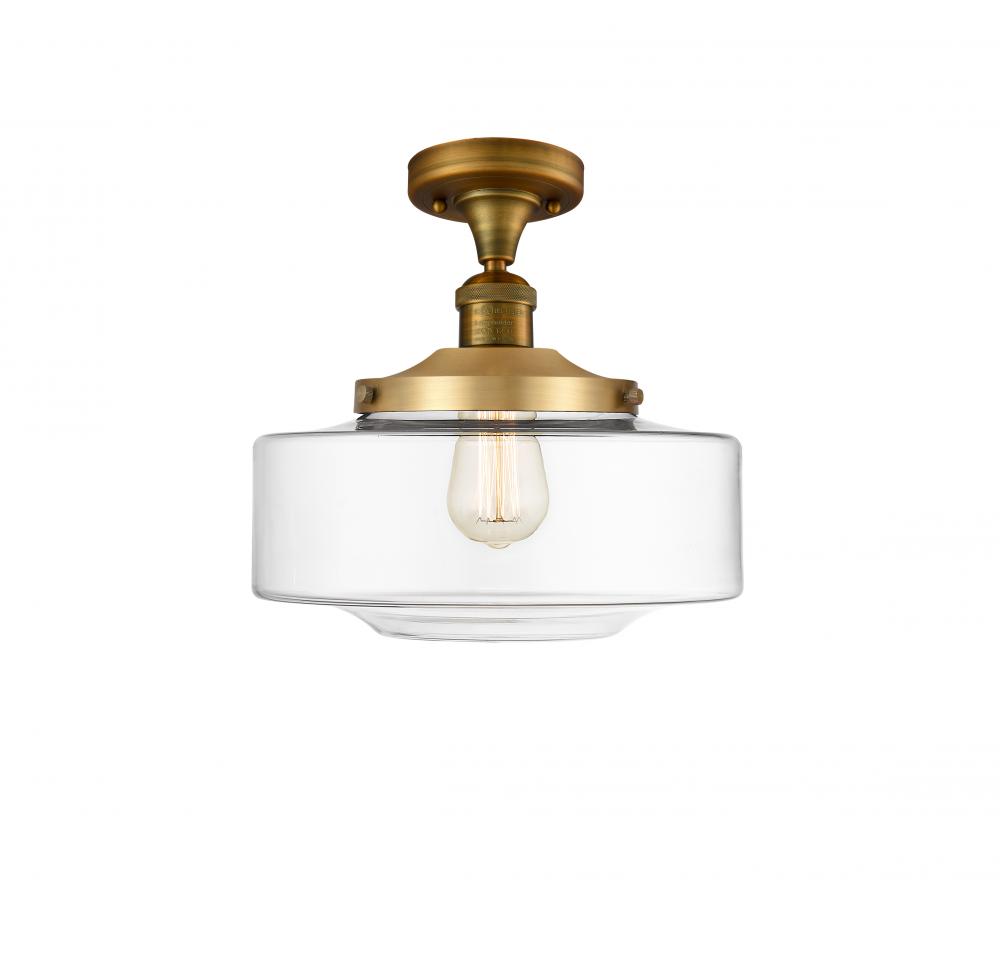 Bridgeton - 1 Light - 12 inch - Brushed Brass - Semi-Flush Mount