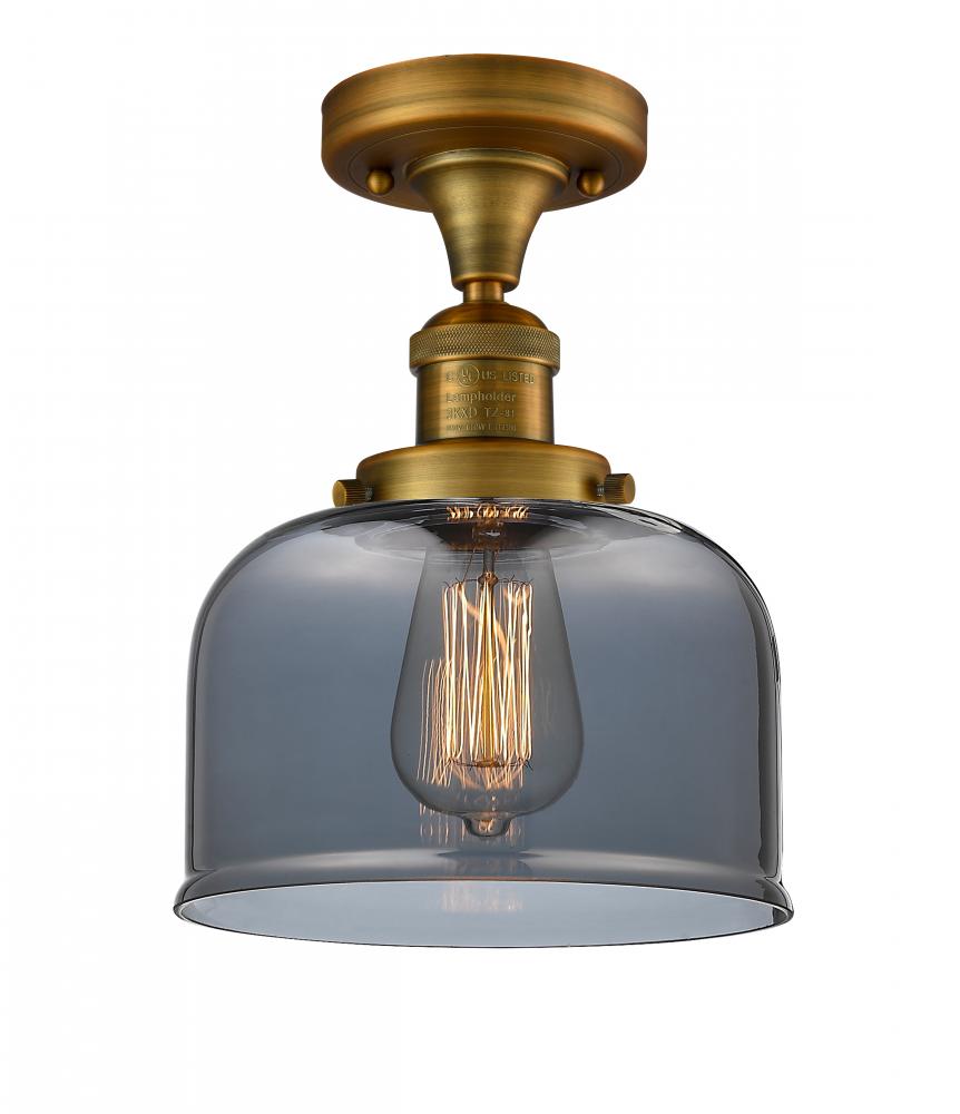 Bell - 1 Light - 8 inch - Brushed Brass - Semi-Flush Mount