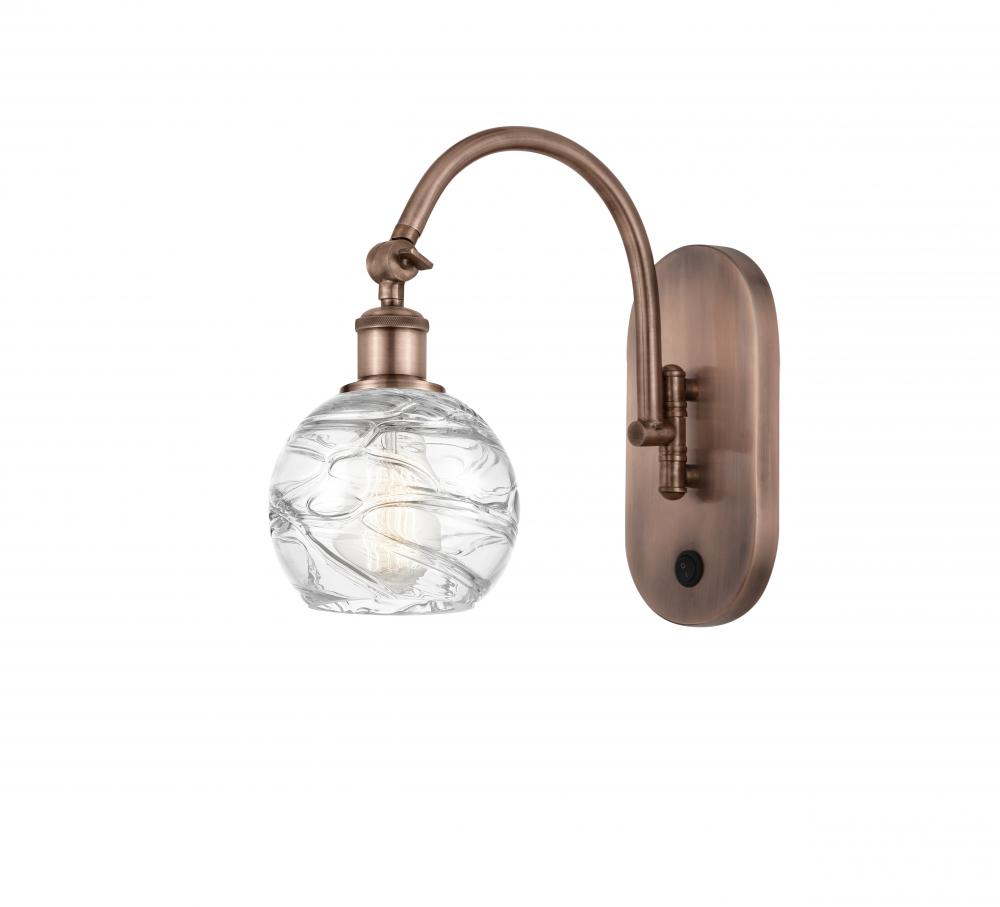 Athens Deco Swirl - 1 Light - 6 inch - Antique Copper - Sconce