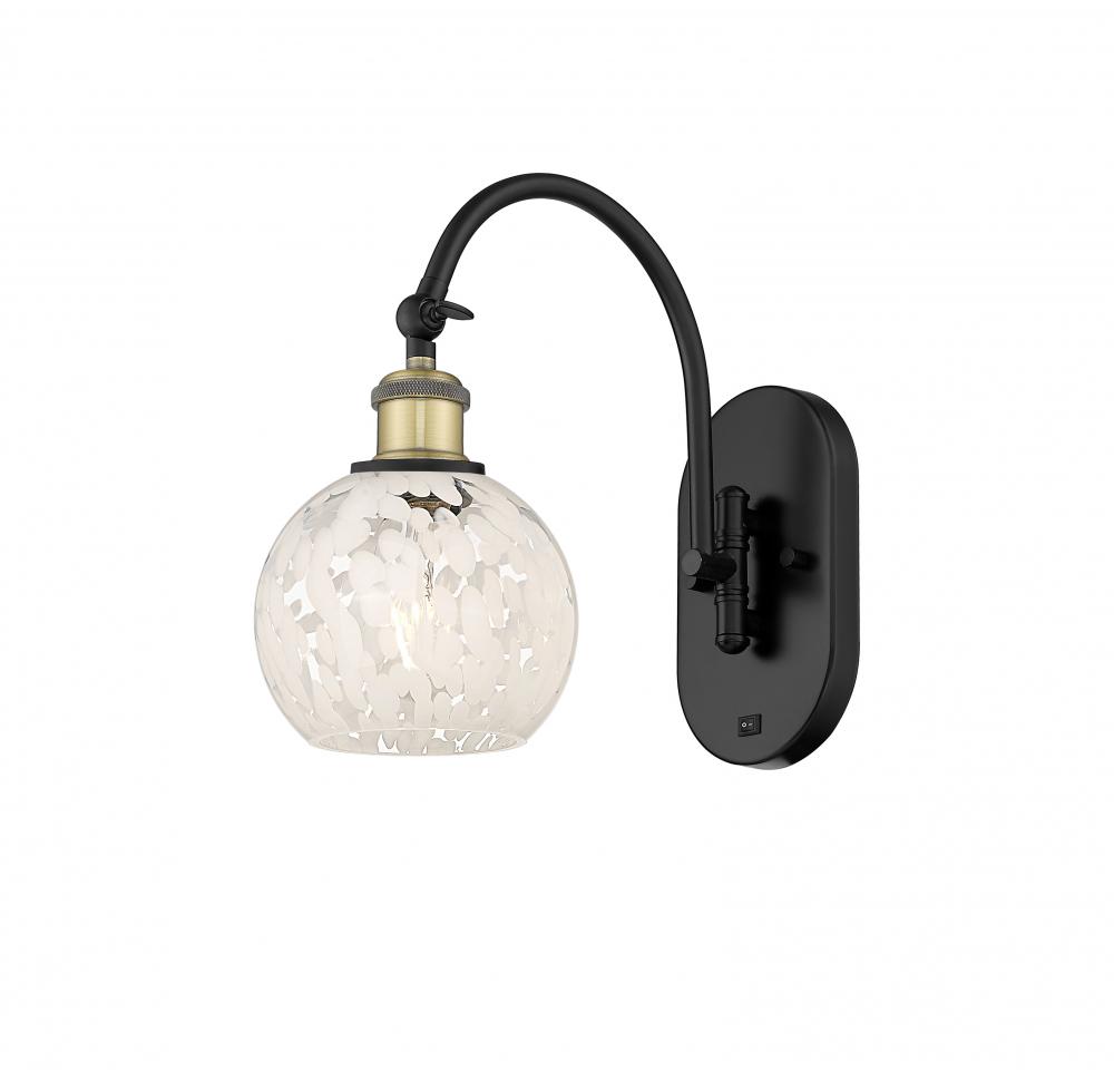 White Mouchette - 1 Light - 6 inch - Black Antique Brass - Sconce