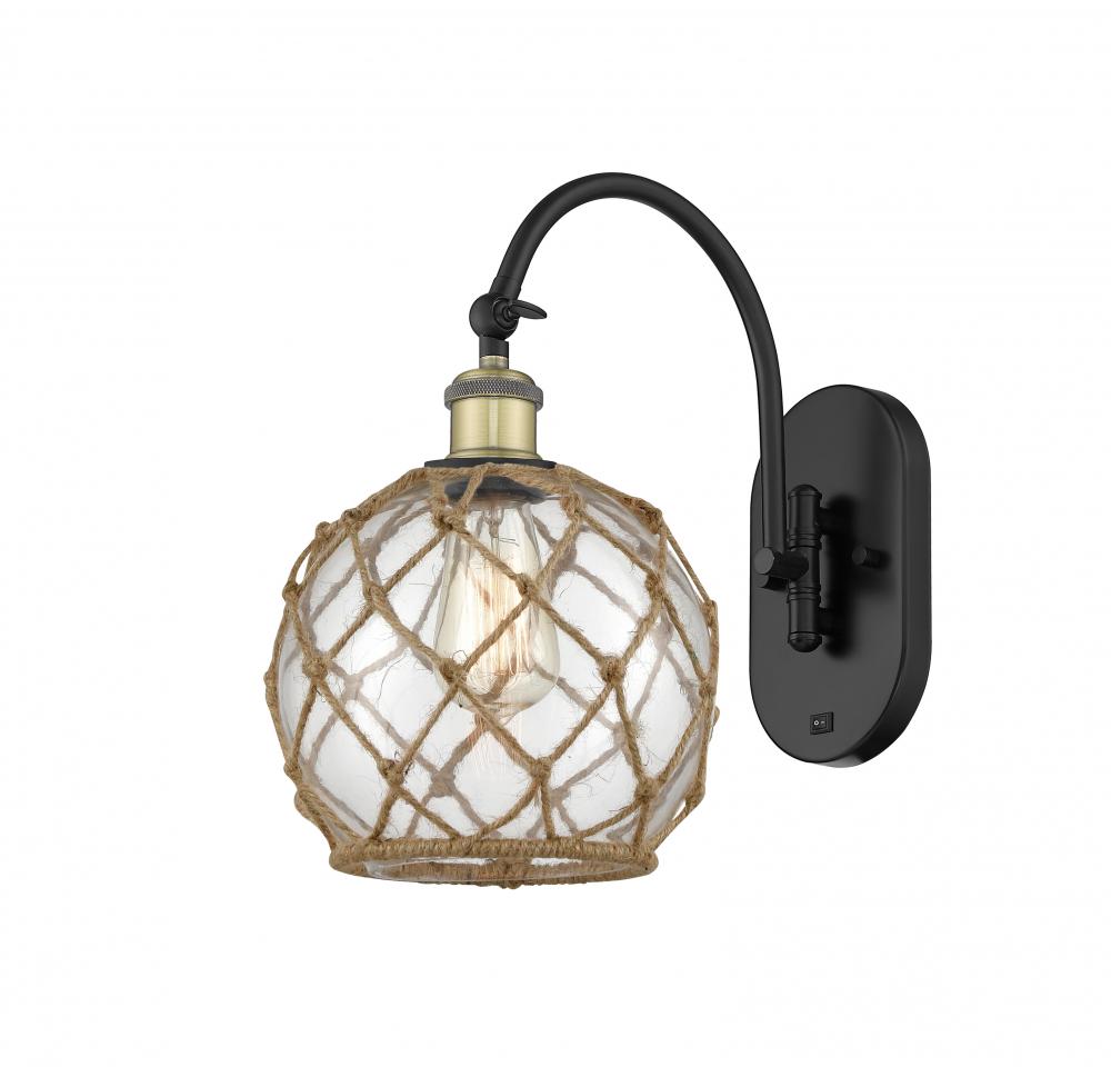 Farmhouse Rope - 1 Light - 8 inch - Black Antique Brass - Sconce