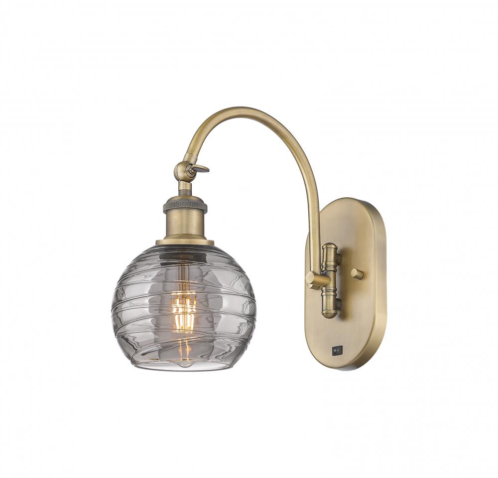 Athens Deco Swirl - 1 Light - 6 inch - Brushed Brass - Sconce