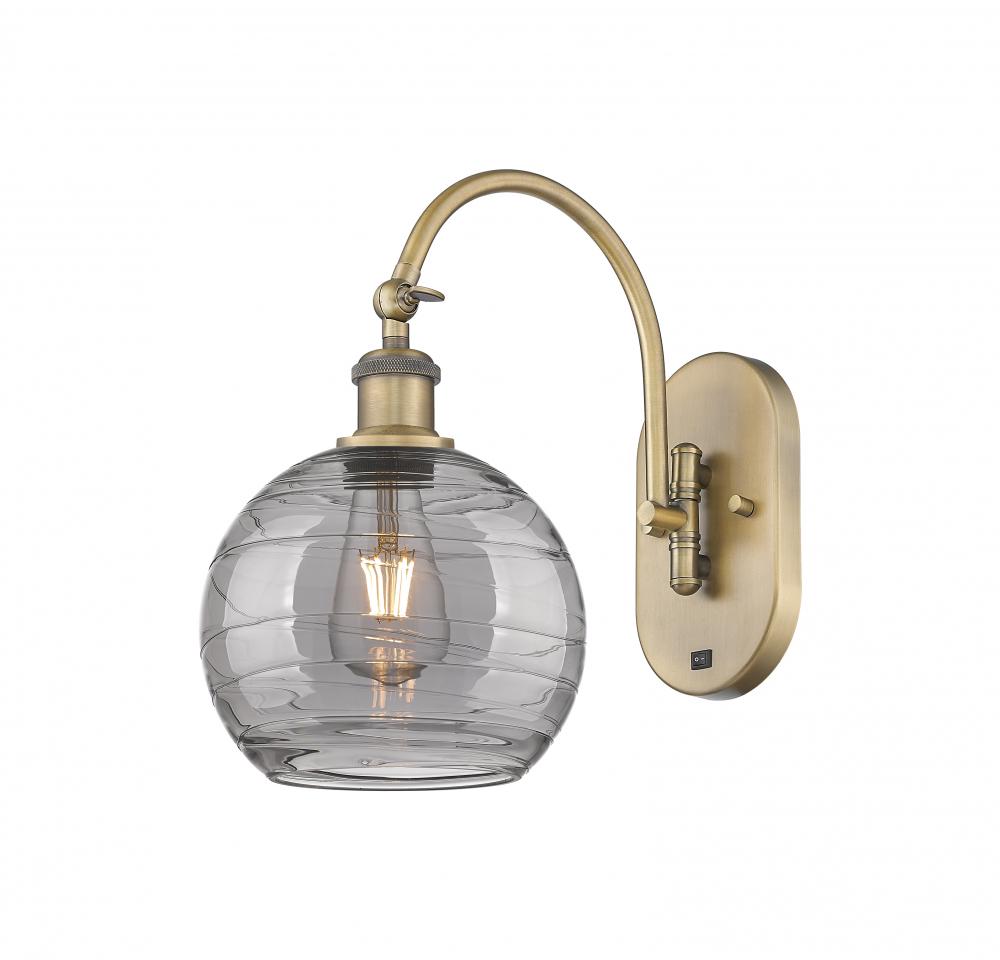 Athens Deco Swirl - 1 Light - 8 inch - Brushed Brass - Sconce