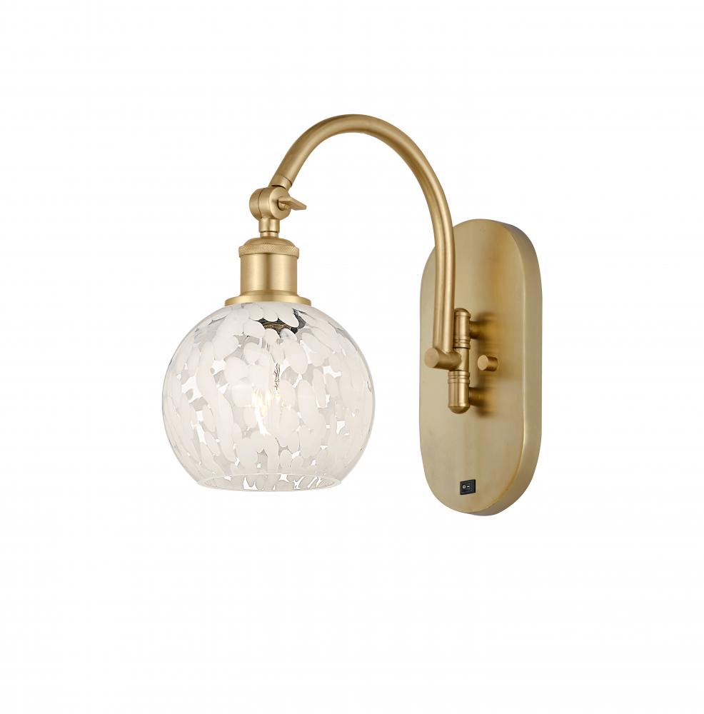 White Mouchette - 1 Light - 6 inch - Satin Gold - Sconce