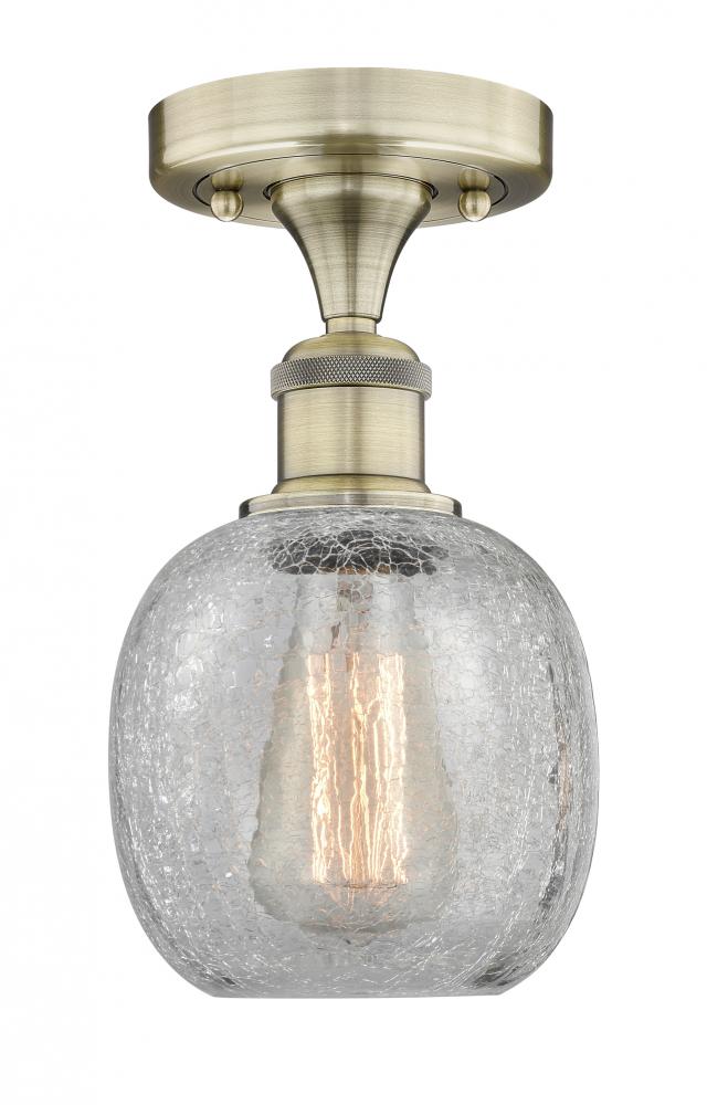 Belfast - 1 Light - 6 inch - Antique Brass - Semi-Flush Mount