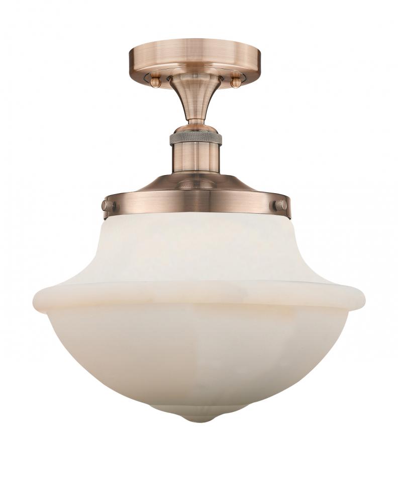 Oxford - 1 Light - 12 inch - Antique Copper - Semi-Flush Mount