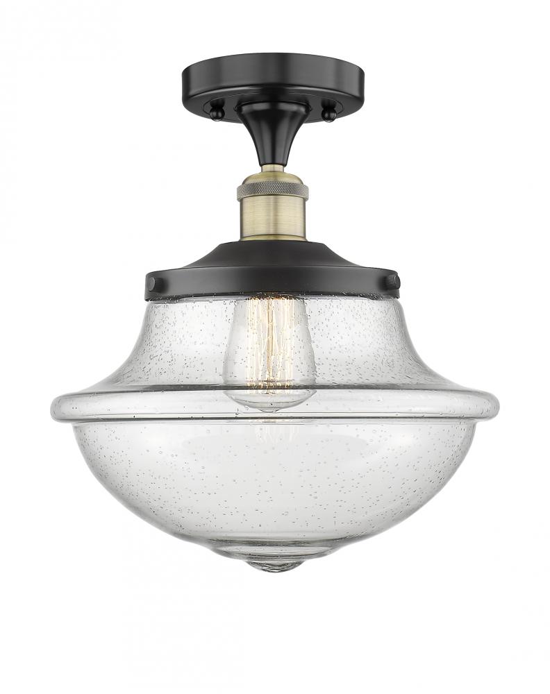 Oxford - 1 Light - 12 inch - Black Antique Brass - Semi-Flush Mount