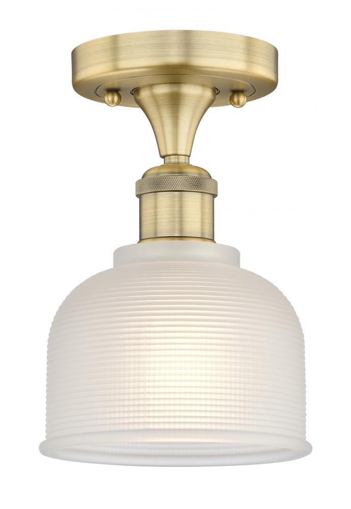 Dayton - 1 Light - 6 inch - Brushed Brass - Flush Mount