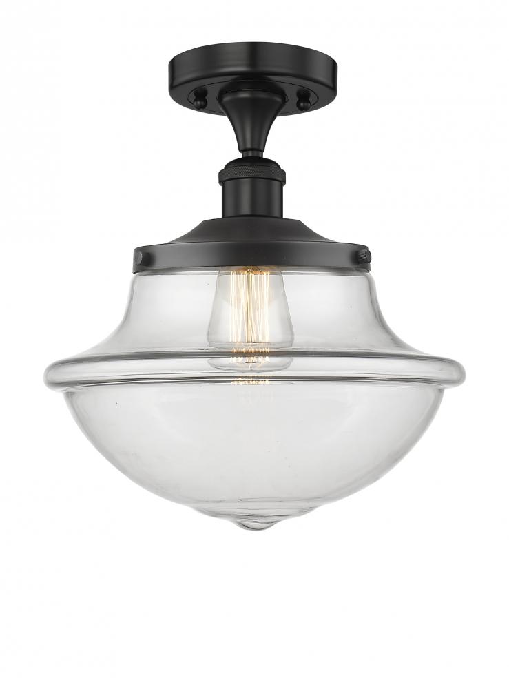 Oxford - 1 Light - 12 inch - Matte Black - Semi-Flush Mount