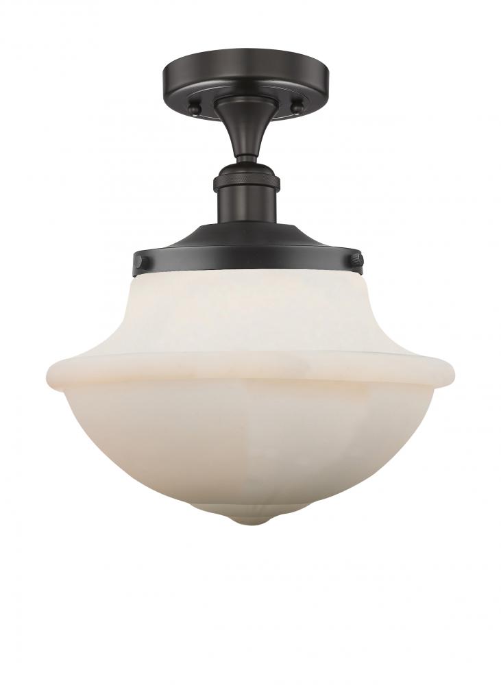 Oxford - 1 Light - 12 inch - Oil Rubbed Bronze - Semi-Flush Mount