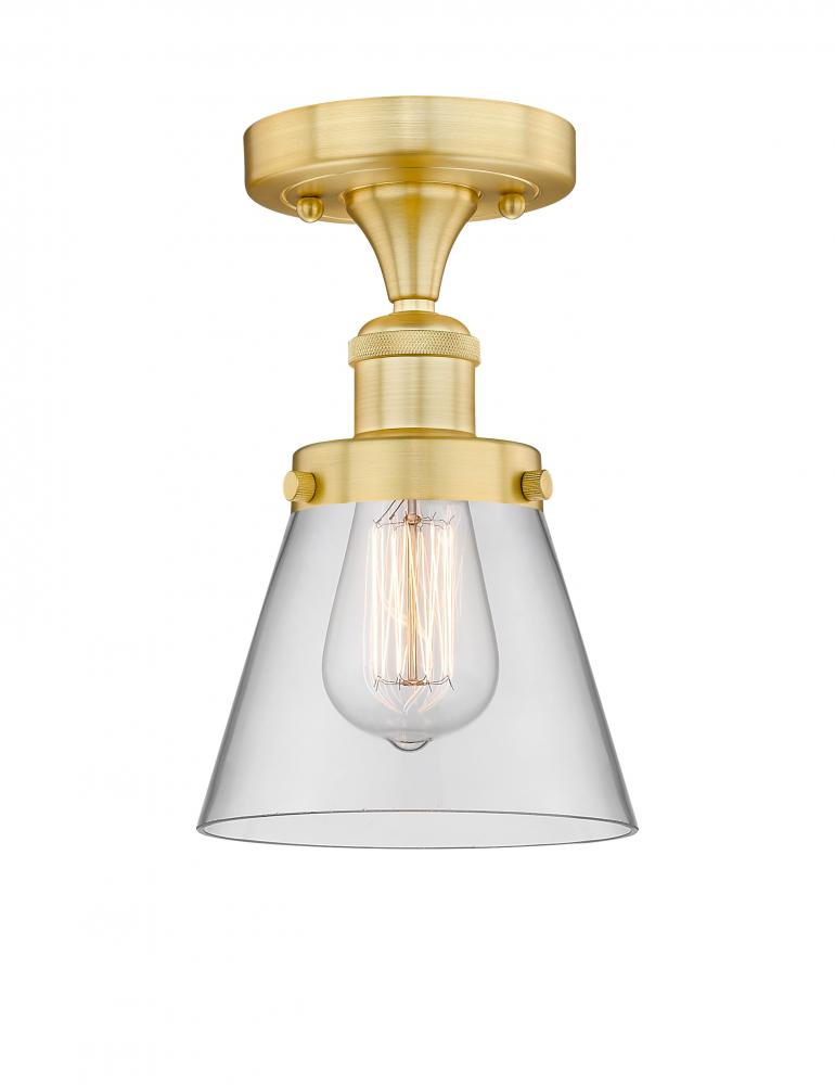 Cone - 1 Light - 6 inch - Satin Gold - Semi-Flush Mount