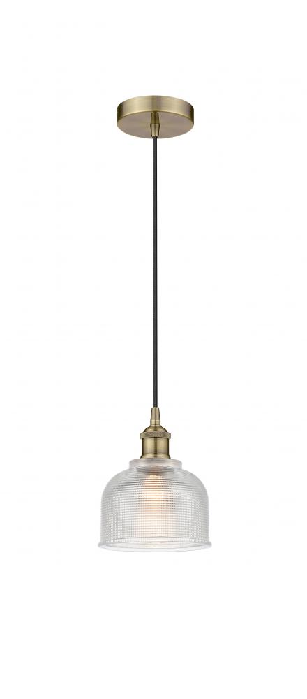 Dayton - 1 Light - 6 inch - Antique Brass - Cord hung - Mini Pendant