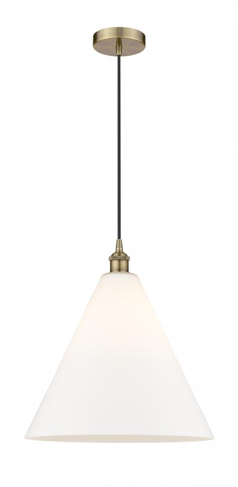 Berkshire - 1 Light - 16 inch - Antique Brass - Cord hung - Pendant