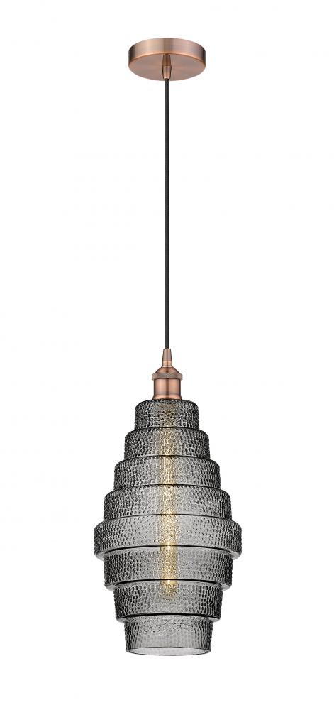 Cascade - 1 Light - 8 inch - Antique Copper - Cord hung - Mini Pendant