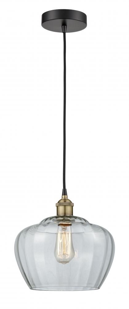 Fenton - 1 Light - 11 inch - Black Antique Brass - Cord hung - Mini Pendant