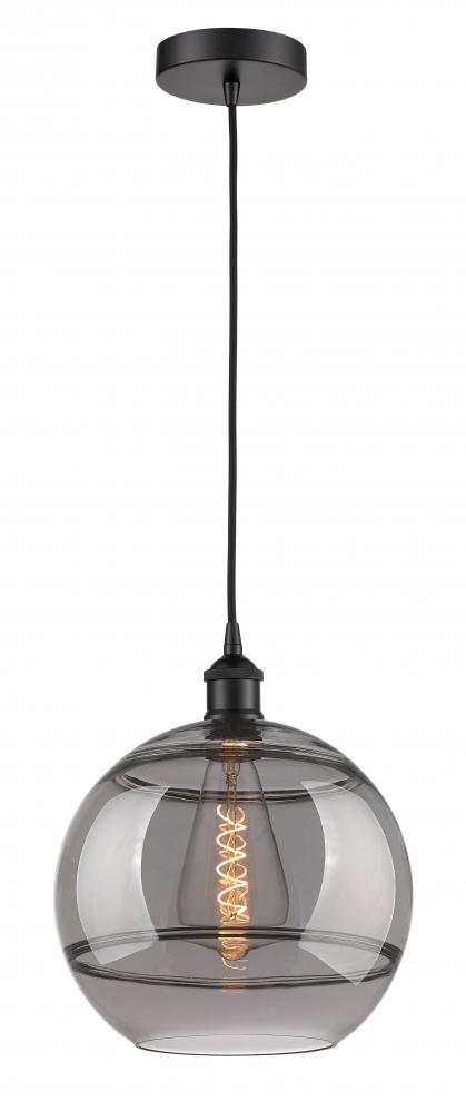 Rochester - 1 Light - 12 inch - Matte Black - Cord hung - Mini Pendant