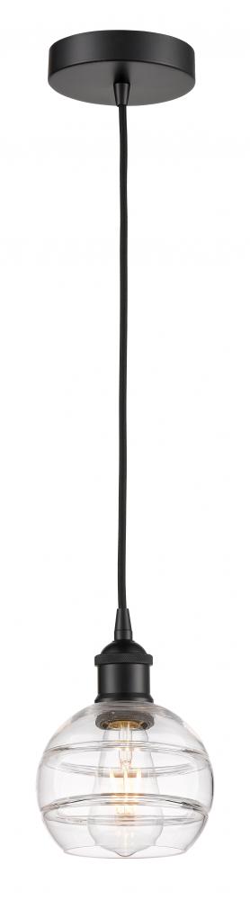 Rochester - 1 Light - 6 inch - Matte Black - Cord hung - Mini Pendant