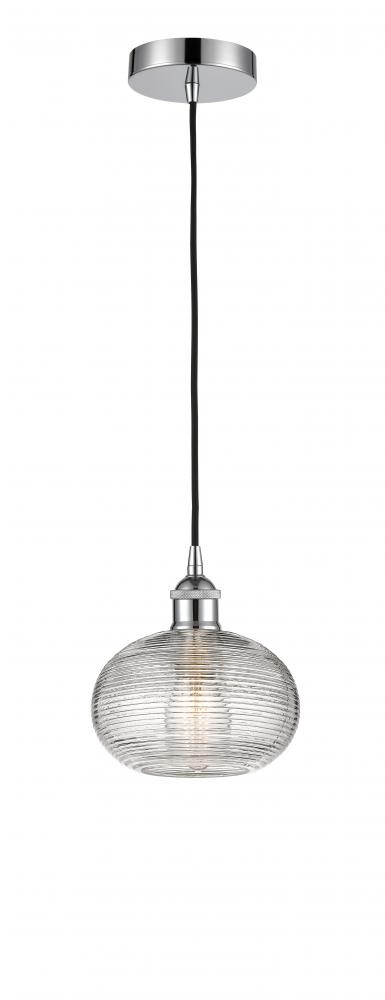 Ithaca - 1 Light - 8 inch - Polished Chrome - Cord hung - Mini Pendant