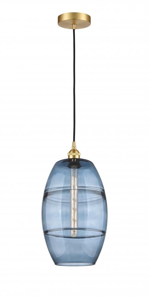 Vaz - 1 Light - 10 inch - Satin Gold - Cord hung - Mini Pendant